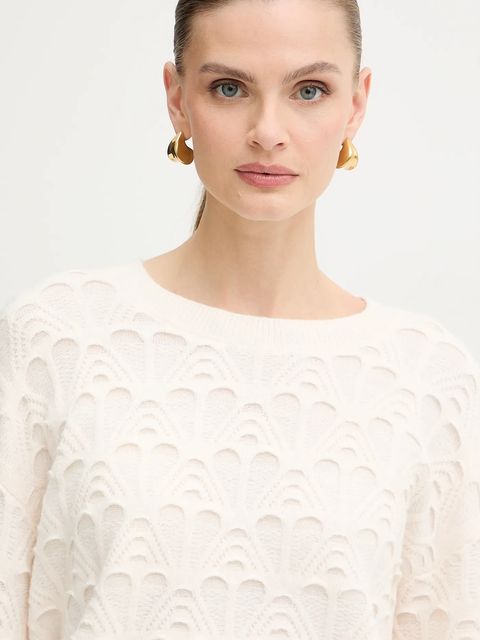 Morgan sweter damski kolor beżowy lekki MEDINE