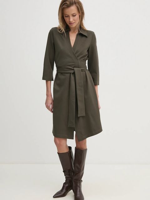 Answear.LAB sukienka kolor zielony mini rozkloszowana