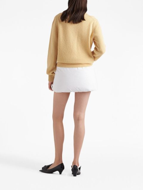 Prada padded cotton miniskirt - White