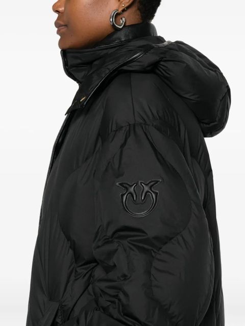 PINKO quilted leather-insert coat - Black