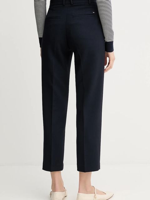 Tommy Hilfiger spodnie damskie kolor granatowy proste high waist WW0WW48355
