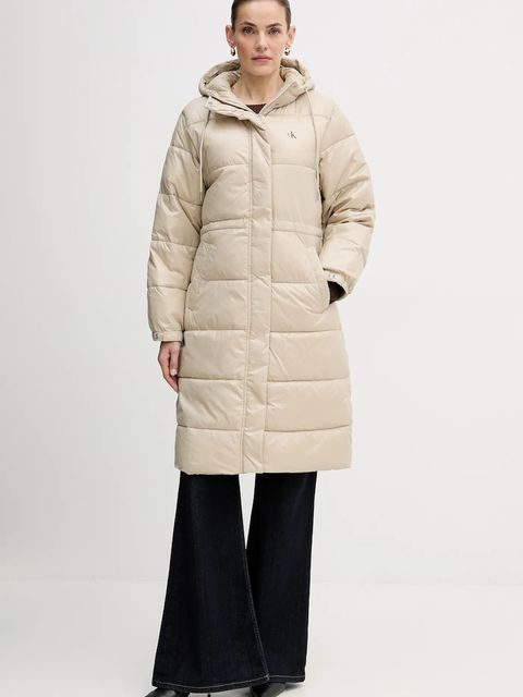 Calvin Klein Jeans kurtka kolor beżowy zimowa LV047D506G - zdjęcie produktu nr 1