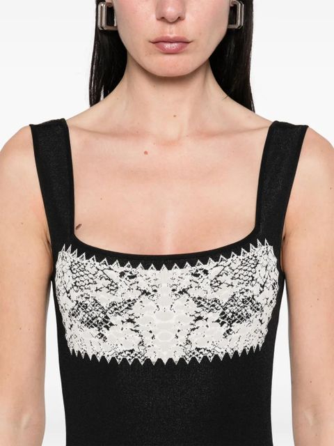 Alexander McQueen snake print knit dress - Black