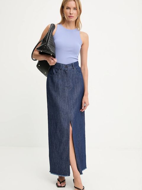 Answear.LAB spódnica jeansowa kolor niebieski maxi prosta - zdjęcie produktu nr 1
