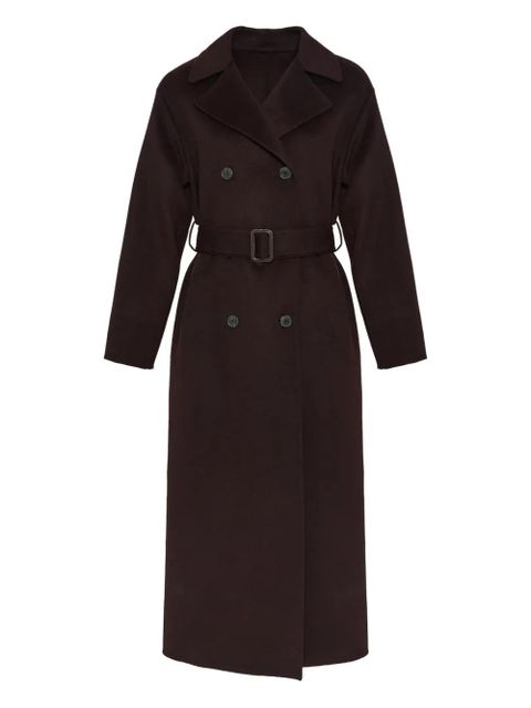 Yves Salomon belted double-breasted coat - Red - zdjęcie produktu nr 1