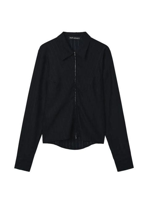 OUR LEGACY pinstripe zip shirt - Black - zdjęcie produktu nr 1