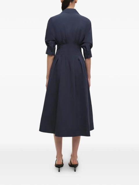 Simkhai Jazz pintucked cuffed midi dress - Blue