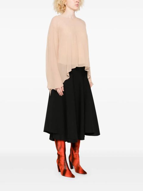 Marni asymmetric-draped blouse - Neutrals