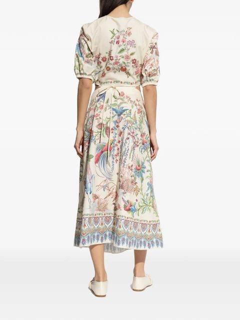 ETRO floral-print cut-out midi dress - Neutrals