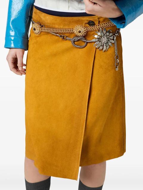 Miu Miu suede midi skirt - Brown - zdjęcie produktu nr 2