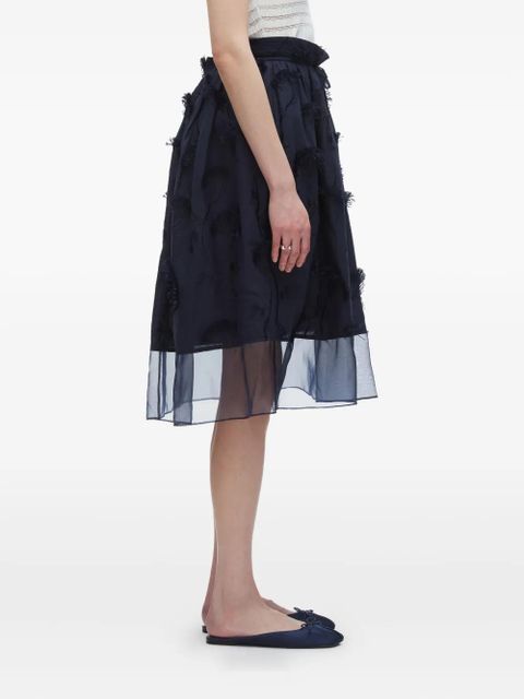 3.1 Phillip Lim embroidered layered midi skirt - Blue
