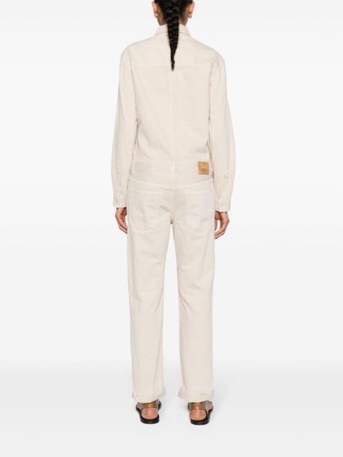 ISABEL MARANT Imane long-sleeve denim jumpsuit - Neutrals