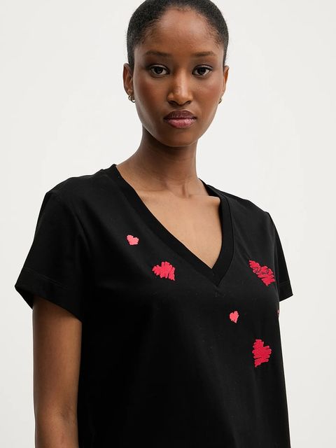 Karl Lagerfeld t-shirt bawełniany damski kolor czarny A3W17017