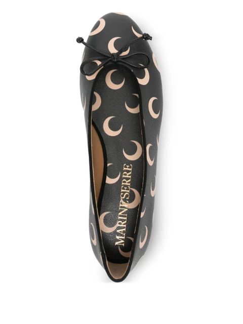 Marine Serre crescent-moon print ballet flats - Black