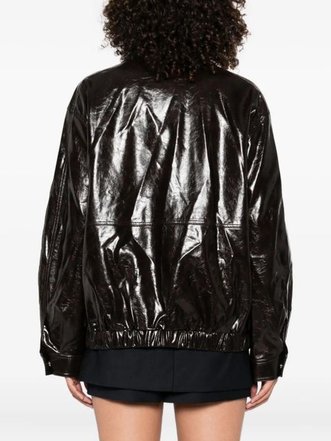 Maje cuffed panelled jacket - Brown