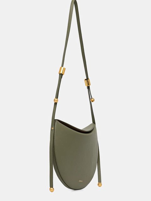 Furla torebka skórzana Moonstone M Shoulder Bag kolor zielony WB01868 BX3104 4555S