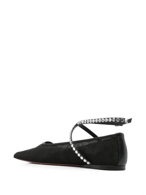 Amina Muaddi Ane mesh ballerina shoes - Black