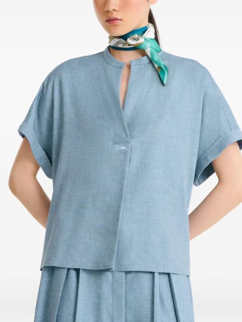 Longchamp Equestrian Tower silk scarf - Blue - zdjęcie produktu nr 2