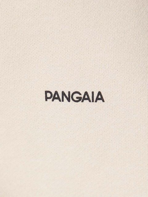 Pangaia bluza bawełniana kolor beżowy z kapturem z nadrukiem