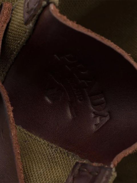 Prada leather and canvas boots - Brown