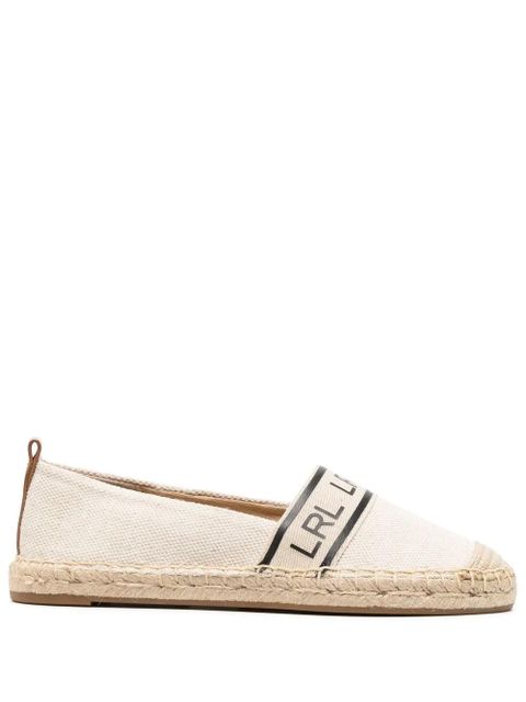 Lauren Ralph Lauren logo-print slip-on espadrilles - Neutrals - zdjęcie produktu nr 1