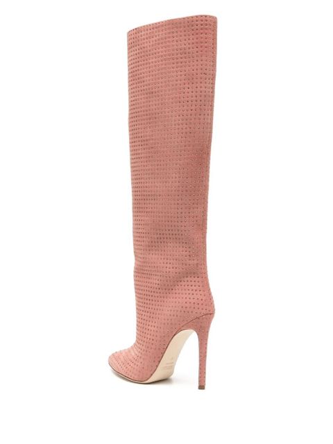 Paris Texas Holly 105mm embellished suede boots - Pink