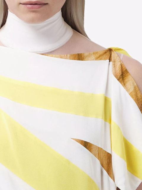 Burberry graphic-print asymmetric dress - White