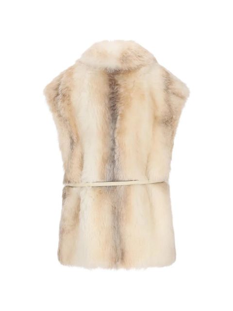 Gucci shearling belted gilet - Neutrals - zdjęcie produktu nr 2