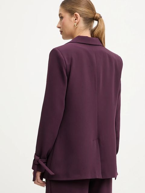 Answear.LAB marynarka kolor fioletowy niezapinana gładka