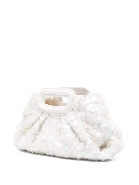 Maje sequin-embellished mini bag - White
