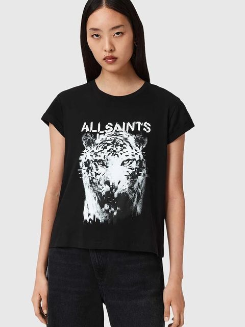 AllSaints t-shirt bawełniany damski kolor czarny W106JD - zdjęcie produktu nr 1