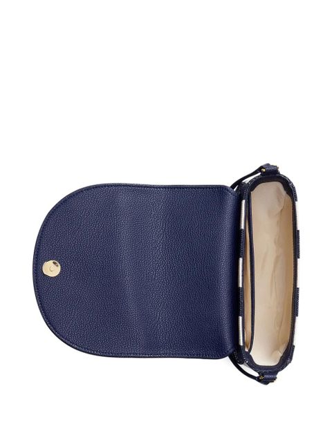 Lauren Ralph Lauren striped logo-plaque shoulder bag - Blue