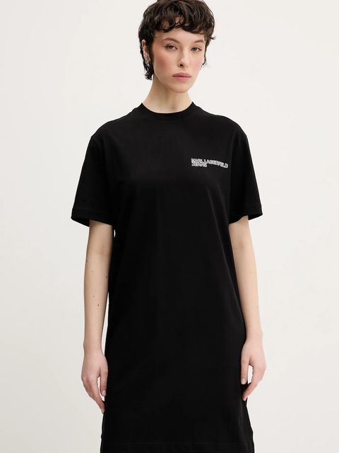 Karl Lagerfeld Jeans sukienka bawełniana kolor czarny mini prosta A2W13036 - zdjęcie produktu nr 2