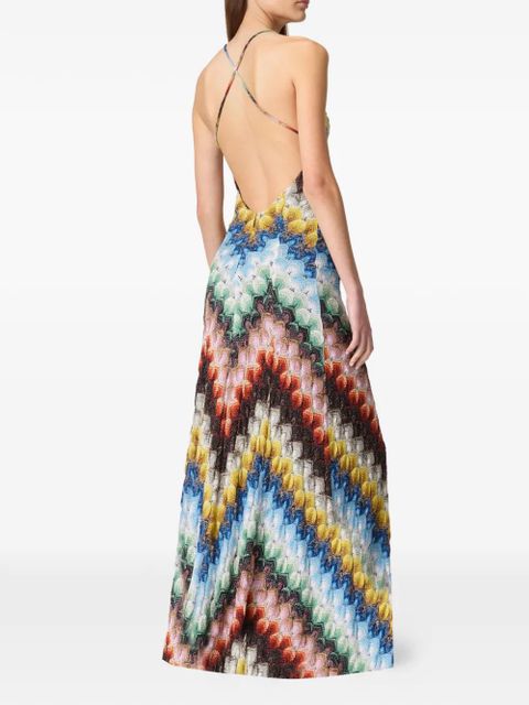 Missoni zig-zag V-neck maxi dress - White