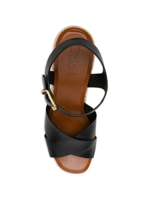Chloé Sand buckle-fastening wedge sandals - Black