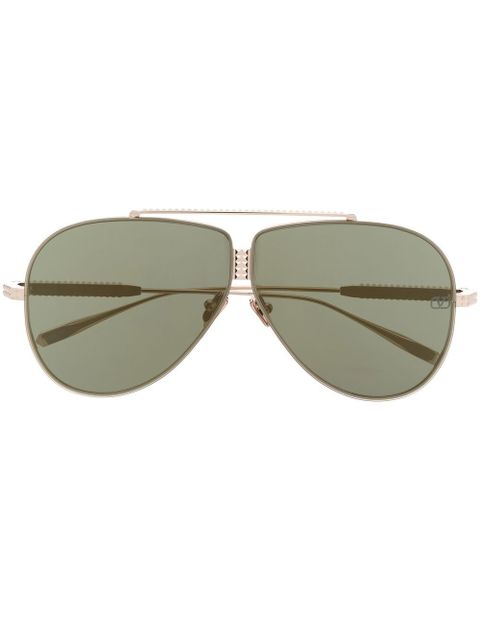 VALENTINO GARAVANI EYEWEAR Rockstud pilot-frame sunglasses - Gold - zdjęcie produktu nr 1
