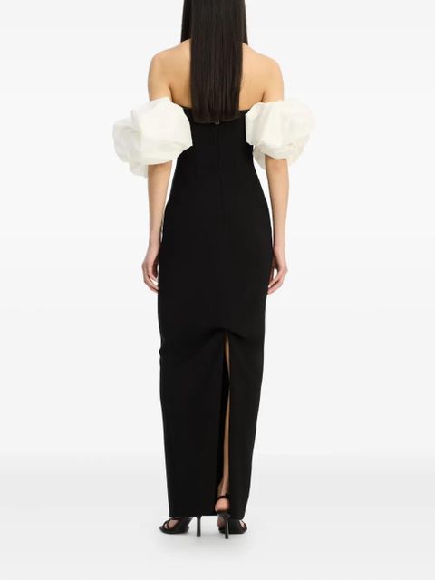 ROTATE BIRGER CHRISTENSEN puff sleeve maxi dress - Black