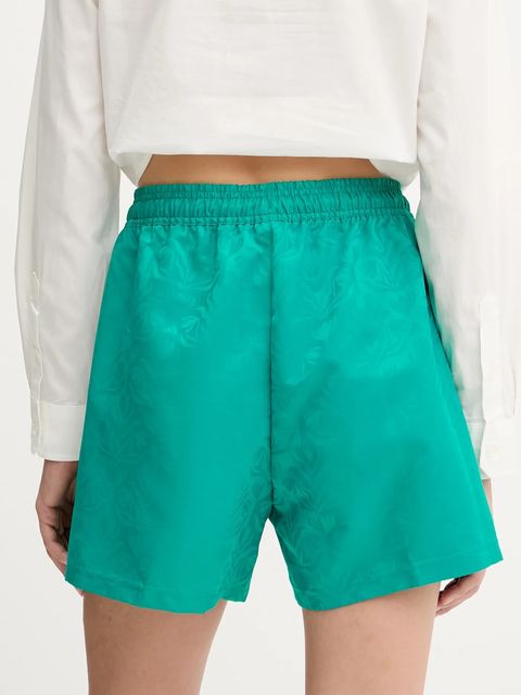 adidas szorty House of Tiro damskie kolor turkusowy wzorzyste high waist JL9208