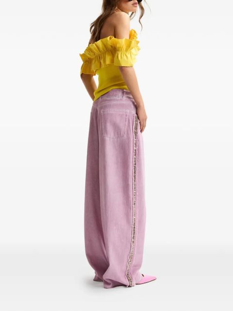 Essentiel Antwerp ruffled-neck off-shoulder top - Yellow