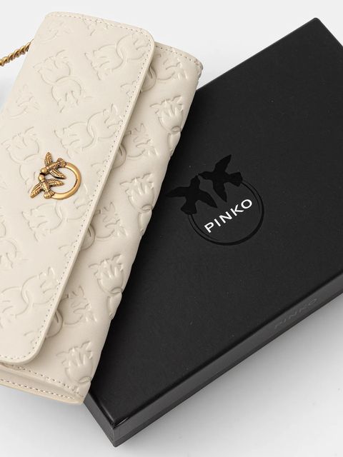 Pinko kopertówka skórzana kolor beżowy 103765 A1YB