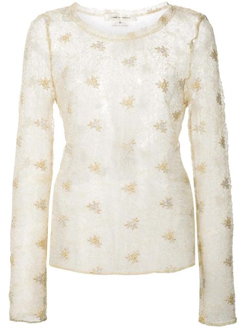 Comme Des Garçons ruffled hem lace blouse - White - zdjęcie produktu nr 1