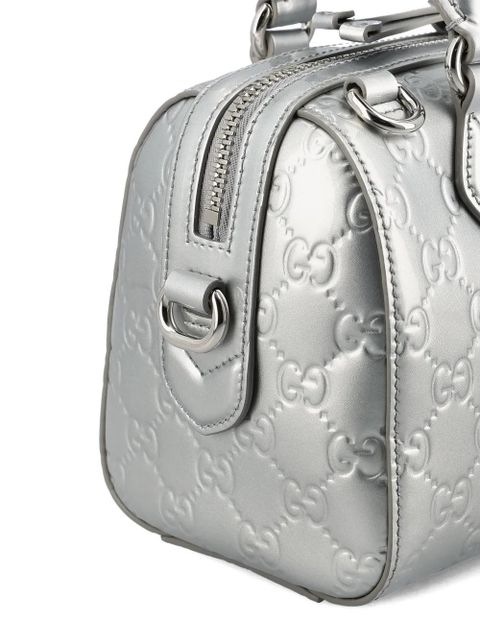 Gucci GG Emblem small handle bag - Silver