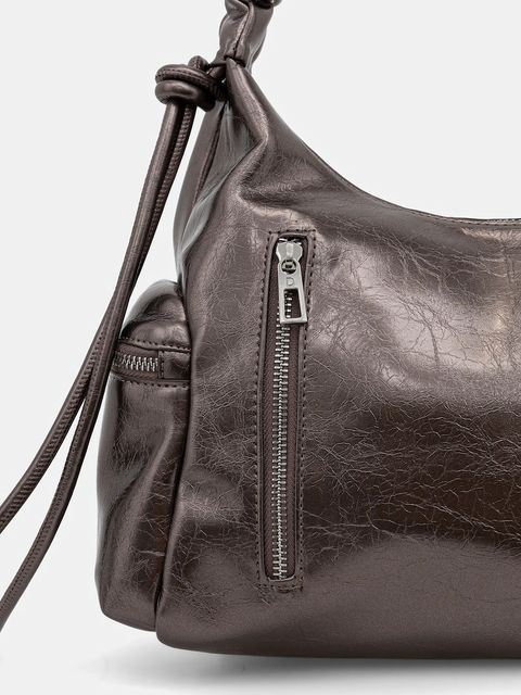 Desigual torebka HALF LOGO MONTVILLE DARK SI kolor srebrny 25WAXPAS - zdjęcie produktu nr 2