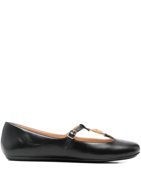 Chloé logo-medal ballet flats - Black - zdjęcie produktu nr 1