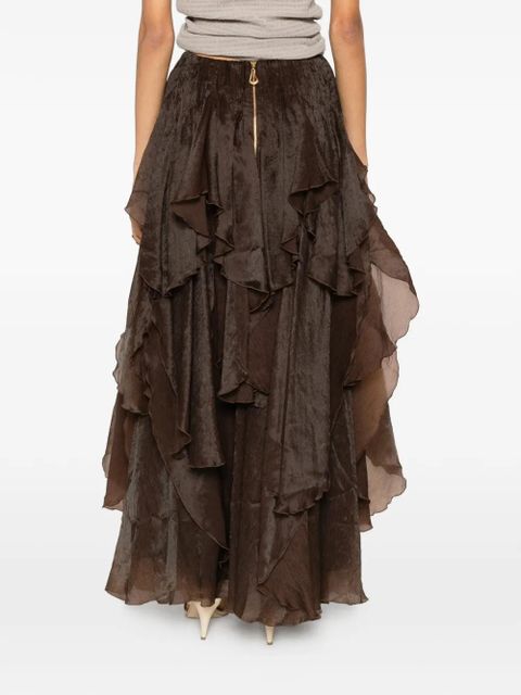 Aje Leigh tiered maxi skirt - Brown