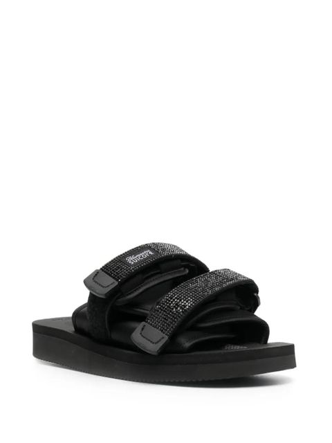 Blumarine logo-patch touch-strap slides - Black