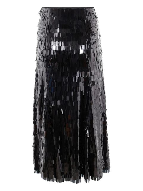Self-Portrait fringed midi skirt - Black - zdjęcie produktu nr 2