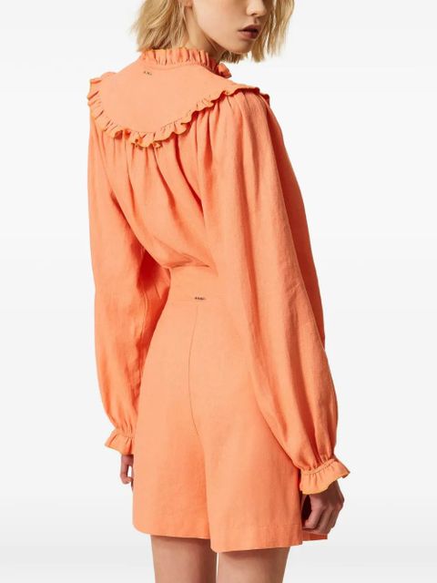 TWINSET pleated button shorts - Orange