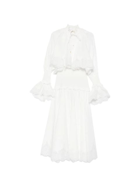 ZIMMERMANN Alchemy lace-detail ruffle midi dress - White - zdjęcie produktu nr 1