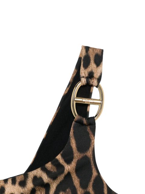 Moschino leopard-print bikini top - Neutrals